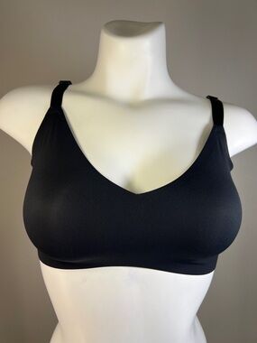 aerie Real Free Black Wireless V-Neck Seamless Bra LARGE